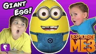 giant despicable me 3 egg with a minion playing basketball