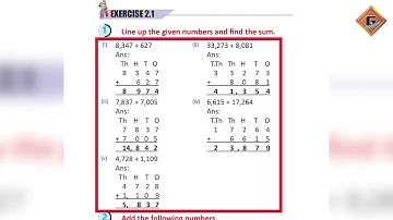 Gohar Skill Up Mathematics 4|Unit 2|Lec 2|Addition upto 5-Digit Numbers|Exercise 2.1