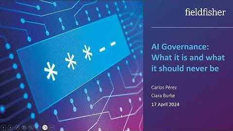AI Governance: What it is and what it should never be