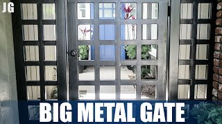 BIG Metal Gate | JIMBOS GARAGE I made this huge metal gate for the front of a clients house and it involved hundreds of welds, tons of metal and even a little concrete