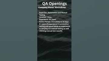 QA JOB OPENING FOR AUTOMATION TESTERS #selenium #manualtesting #viral #qa #automation #yt #ytshorts