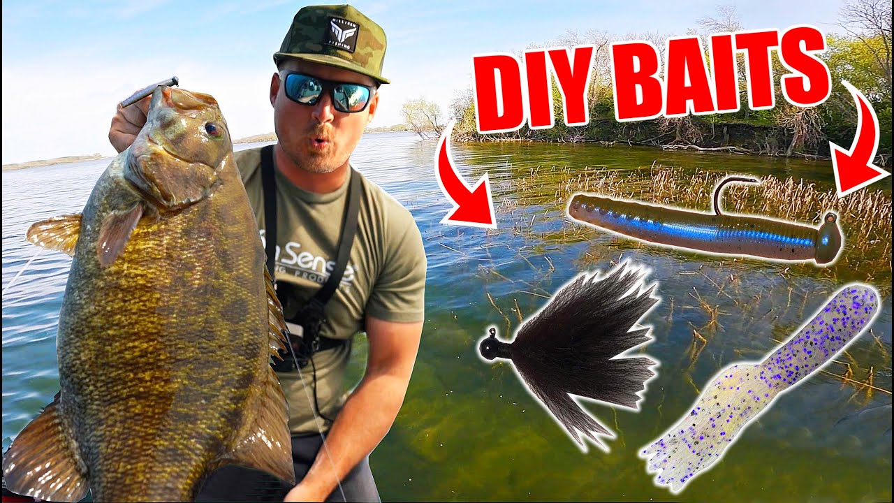 Watch Best Day of Bass Fishing EVER using HOMEMADE Fishing Lures