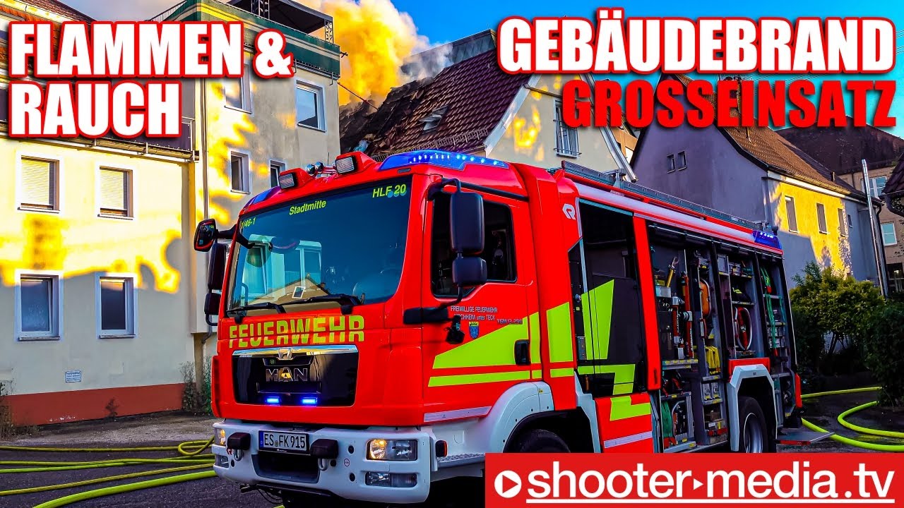 🔥  Gebäudebrand mit Flammen & Rauch  🔥 | 🚒  Feuerwehr im Großeinsatz  🚒