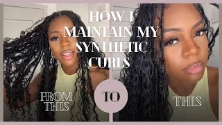 HOW TO MAINTAIN CURLY BOHO BRAIDS | KEEP SYNTHETIC HAIR TANGLE FREE