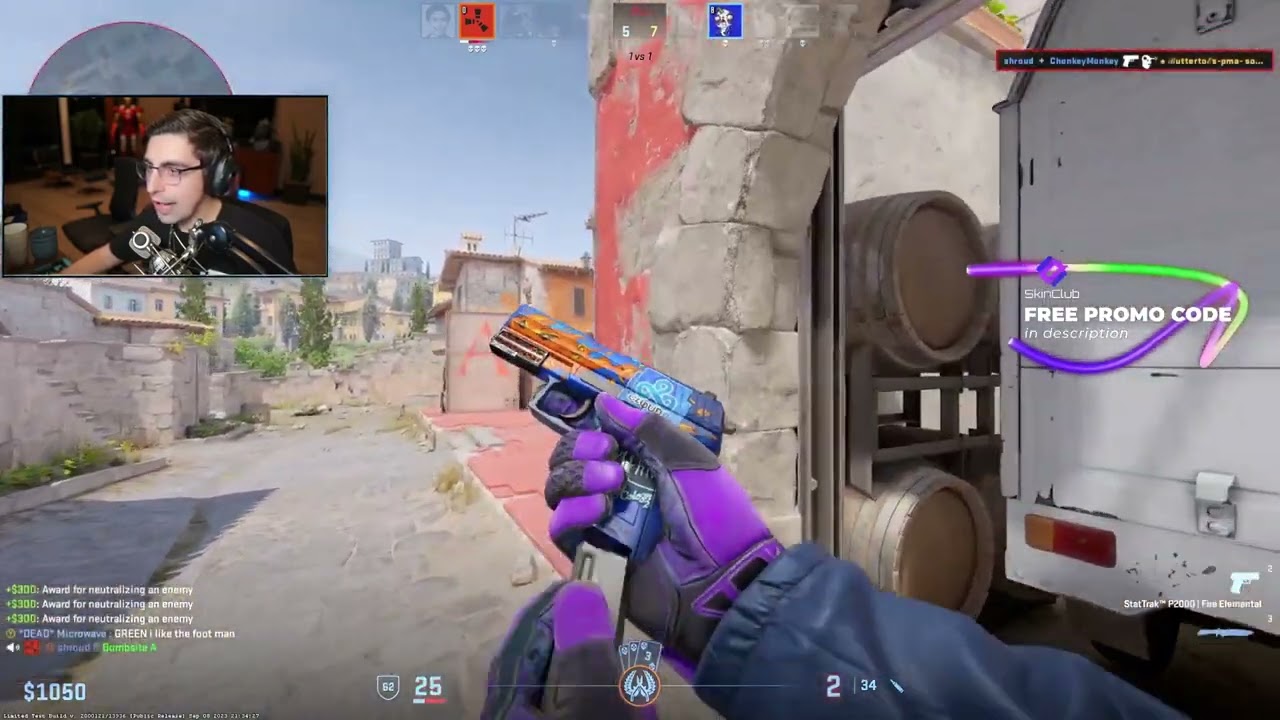 Shroud 1v4 clutch (CS2)