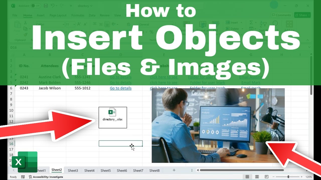 How to INSERT OBJECTS (Files & Images) as an Icon in EXCEL (Step-by ...