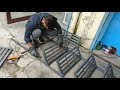 How to installation metal stair. लोहे की सीढ़ी कैसे बनाए outdoor iron staircase #stair #metal