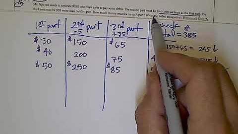 CPM CC3 Section 3.1.1 #3-6 (write and solve an equation for a word problem)