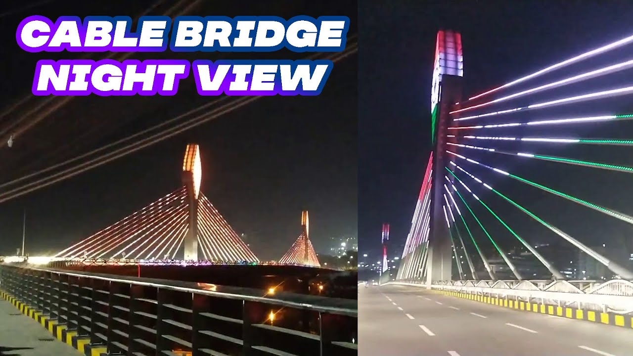 Cable Bridge Hyderabad hitech City Durgam Cheruvu Cable Bridge Night View YouTube