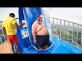 HE IS STUCK INSIDE WATERSLIDE