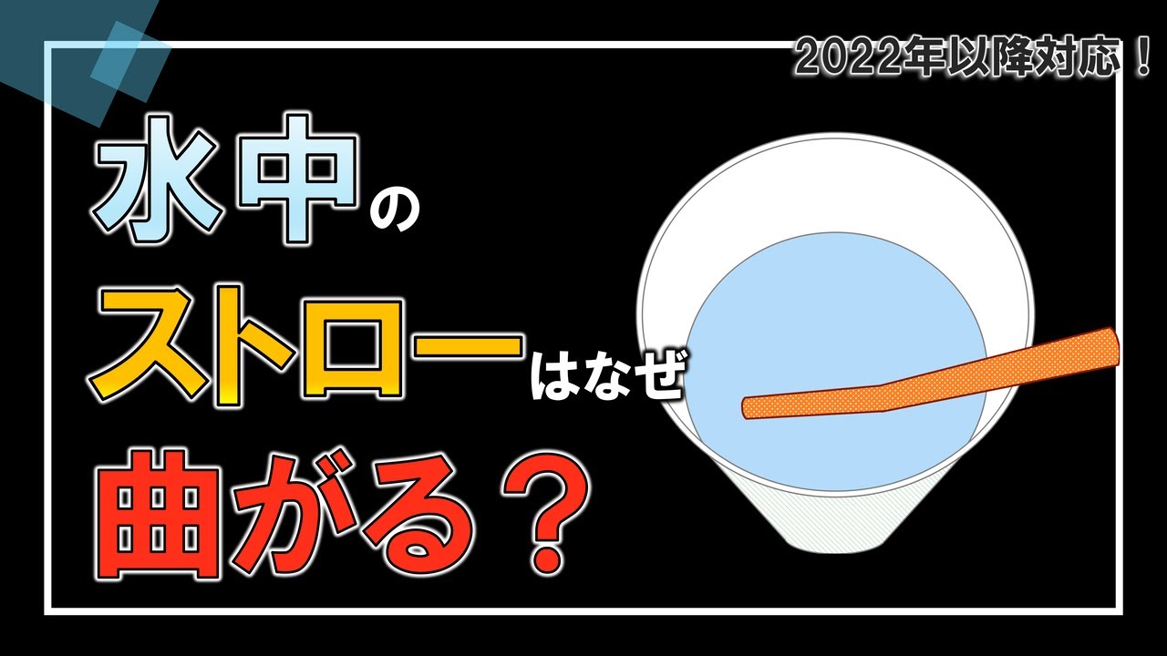 【中1理科】光の屈折 光による現象4〈水中のストローはなぜ曲がる？〉