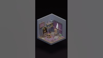 Isometric Room Made in Blender