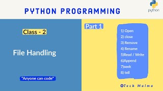 File Handling in Python - Part 1 | Python Tutorials for beginners in Tamil | Techmaima