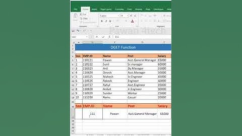 #excelbesttrick #dget function #how #howto use DGET function instead of #vlookup #shorts #viral