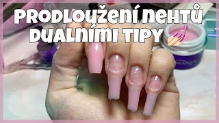 Duální tipy s gelem, prodloužení nehtů a modeláž moderní mandle💅 | Kate Cosmetics