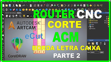 CNC Router corte no ACM bordas para letra caixa | Parte 2 Corel - Ecut e  Artcam