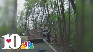 Motorcyclist safe after crash, falling down embankment in Blount Co.