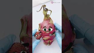 Dragonfruit C-Section - TRIPLETS DIE BUT A MIRACLE🥹😱 #fruitsurgery #animation #foodsurgery