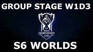 Week 1 Day 3 of S6 LoL eSports World Championship 2016 Group Stage! Full Day All Games #Worlds 2016