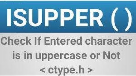 isupper function in c