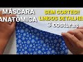 FACE MASK MÁSCARA ANATÔMICA 😷sem CORTE, sem DESPERDÍCIO de TECIDO e 3 costuras!! rápido e  fácil🔥