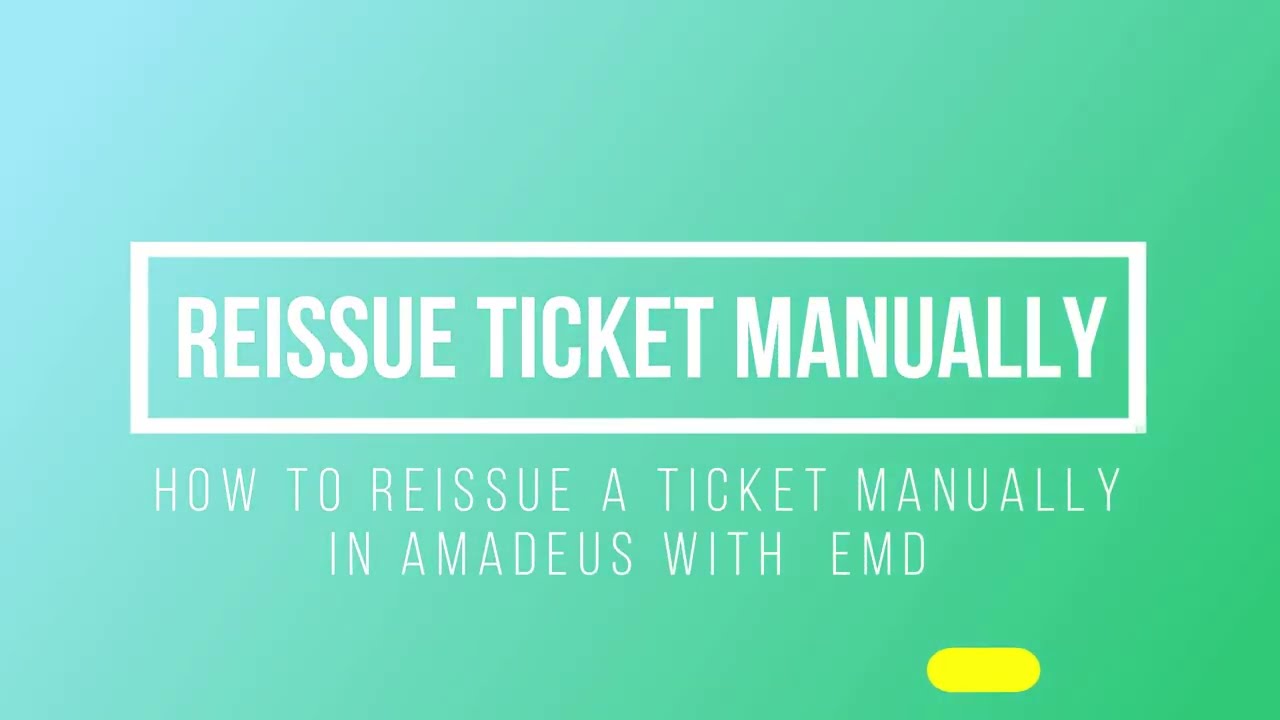 Amadeus Session - 29 Как вручную переоформить билет с EMD в Amadeus | Gaurav Gera TravelOcademy