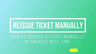Amadeus Session - 29 How to Manually Reissue ticket with EMD in Amadeus | Gaurav Gera TravelOcademy