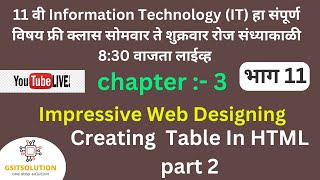 HTML Table Tutorial for Class 11 | Class 11 HTML Table Design