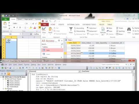 Excel 2010 VBA Tutorial 89   ADODB   SQL DISTINCT