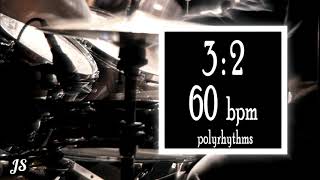 60 Bpm - 3:2 Polyrhythm Drum Beat