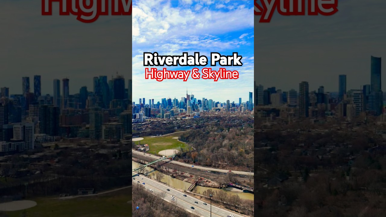Stunning 4K Aerial View of Toronto's Downtown Skyline | DVP from Riverdale Park 