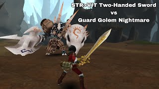 Guard Golem Nightmare Solo Victory (STR-VIT Two-Handed Sword)