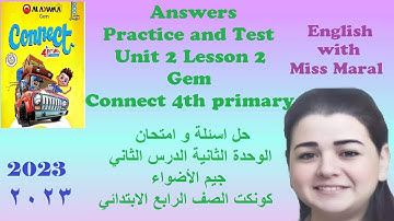 Answers Unit 2 Lesson 2 Connect 4 primary   حل اسئلة كونكت الرابع الابتدائي انجليزي