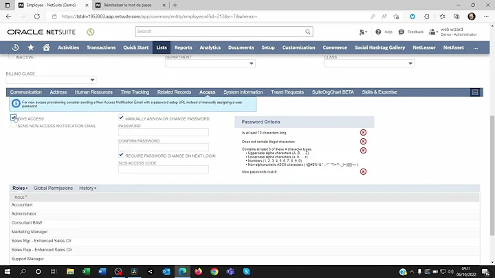 How to update password and security questions on NetSuite