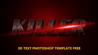 Killer 3D Text Editable Photoshop Free Psd Style 92