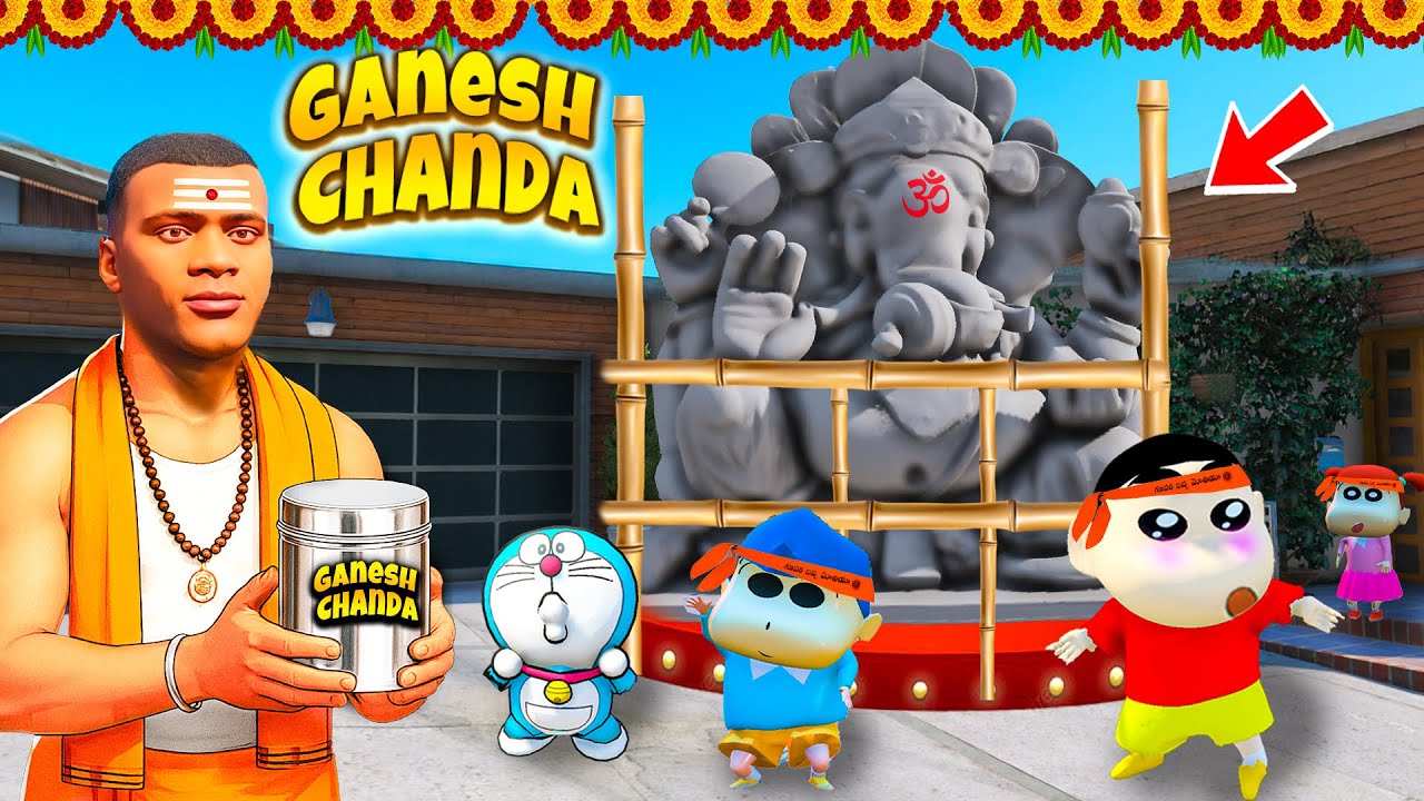 Ganesh Chanda 🎉 Franklin & Shinchan 🥰 వినాయక చవితి Special | GTA 5 Telugu | TRISTAR18 | EP1