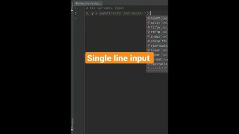 python program single line input