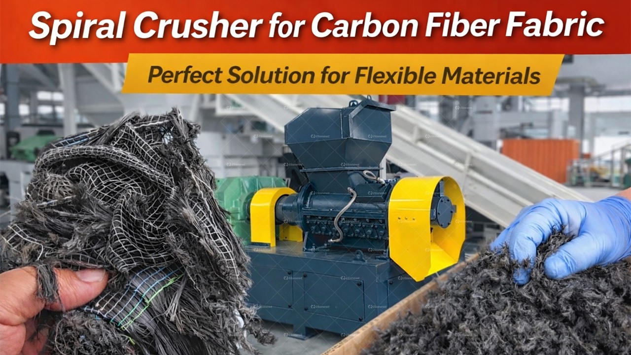 Snwf Crushing Carbon Fiber Fabric Efficiently | Spiral Crusher Test - YouTube