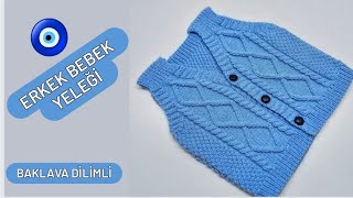 Bebek Yeleği & Burgulu Baklava Dilimli Bebek Yeleği