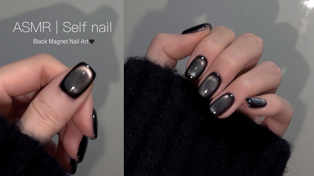 깊이감 있는 자석아트 비밀🖤/ 집에서 1만원대💸셀프네일 / 네일팅글 ASMR / 테무 네일재료 언박싱 / 케어 하는 법 자세히 보기