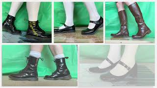 Preview Of Shiny Leather Boots On Feet