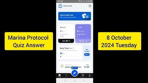 Marina Protocol Crypto Airdrop Answers Today 8 october 2024 | Quiz Answers Today #MarinaProtocol