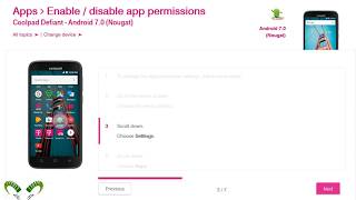 ☑️ Coolpad Defiant Enable Disable App Permissions