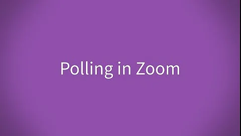 Polling in Zoom