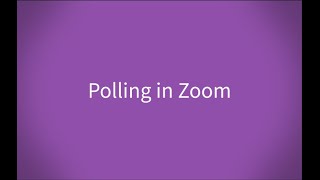 Polling in Zoom