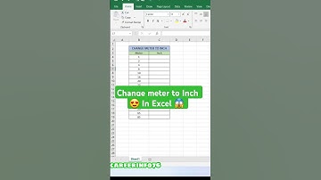 Change meter to Inch in Excel 💯 #excel #asmr #computer #excelformula #tricks #exceltips #trending