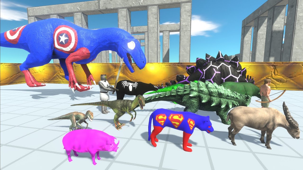Escape from CAPTAIN AMERICA ALLOSAURUS - Animal Revolt Battle Simulator Escape from Monster