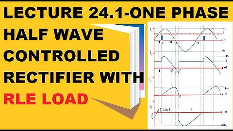 Lecture 24.1 | One phase half wave controlled rectifier with RLE load | Circuit and waveforms |