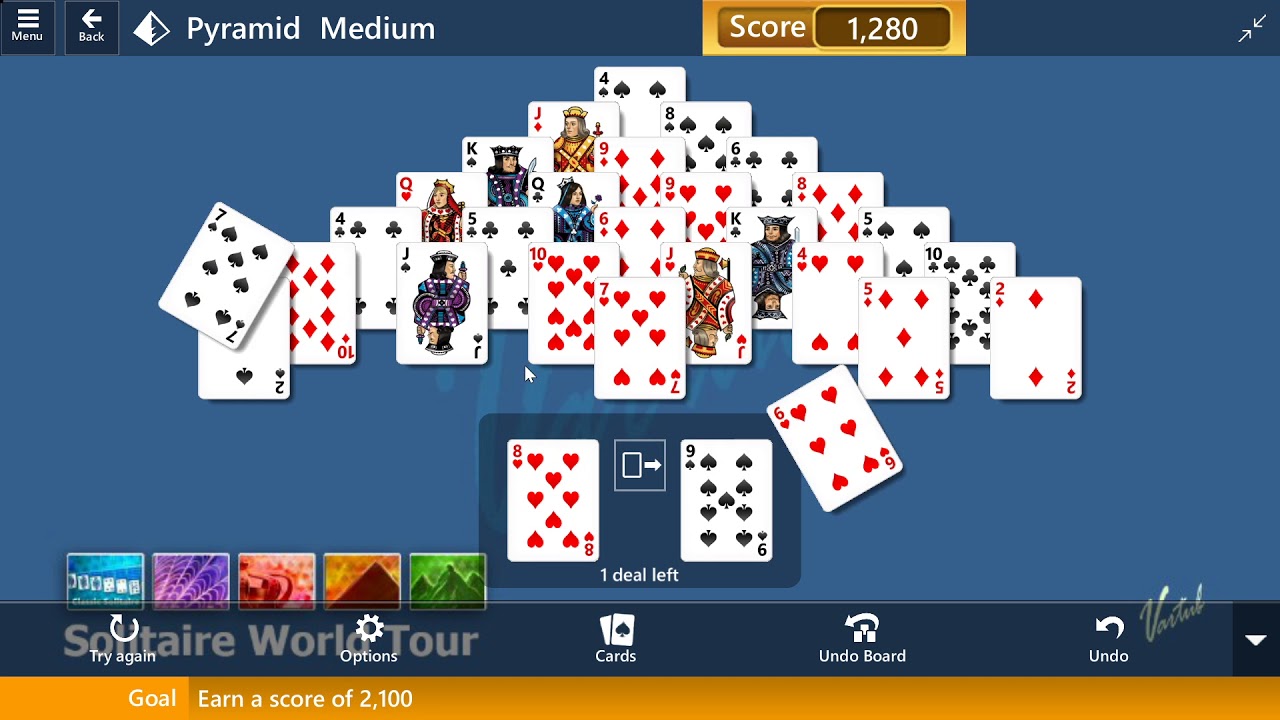 microsoft solitaire collection pyramid rules