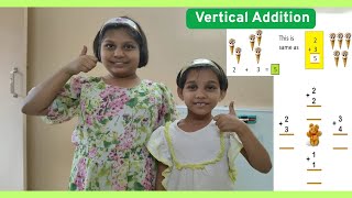 1-Digit Vertical Addition | How to Add 1-Digit Number Vertically? | #maths #addition #mathvideos